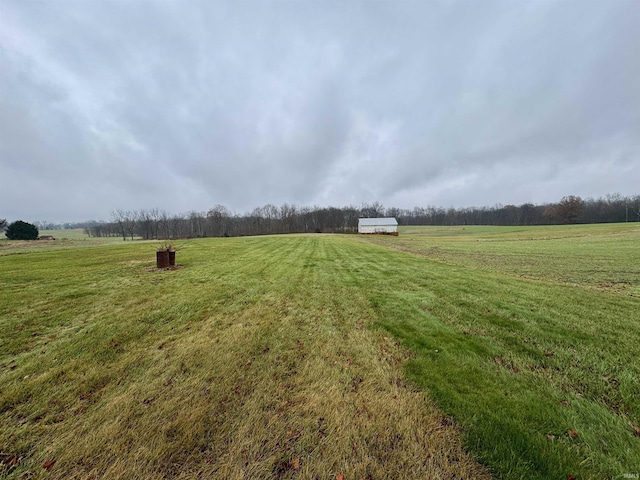 view of yard with a rural view