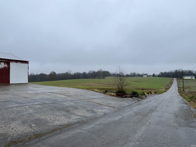 view of road featuring a rural view