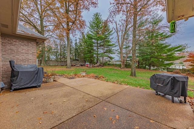 view of patio with area for grilling