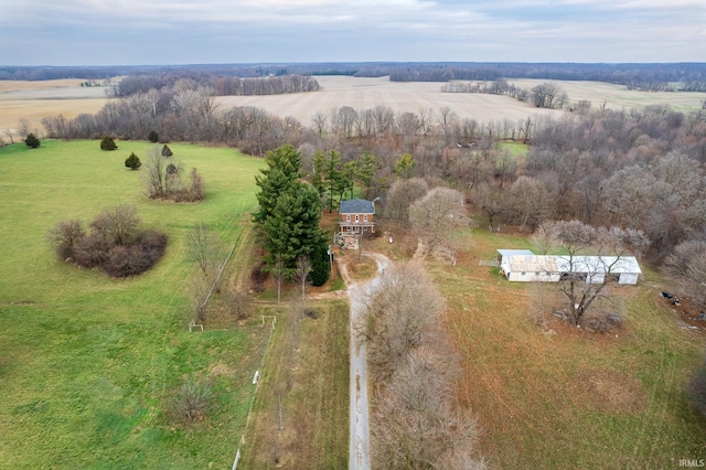 drone / aerial view with a rural view