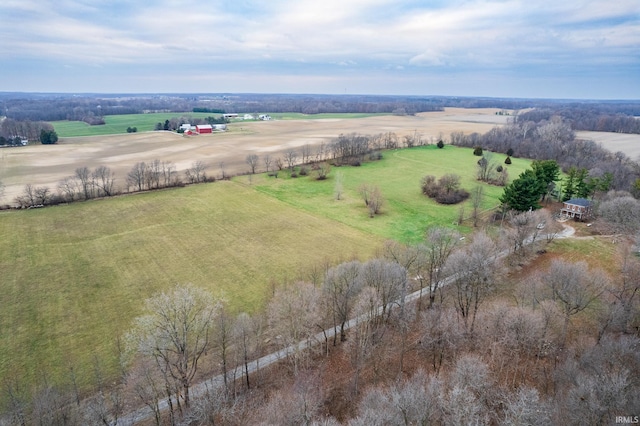 aerial view with a rural view