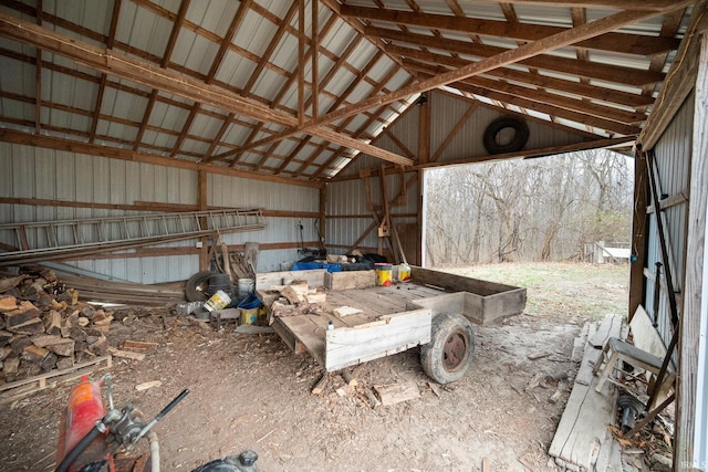 misc room featuring high vaulted ceiling