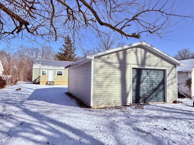 view of snow covered structure