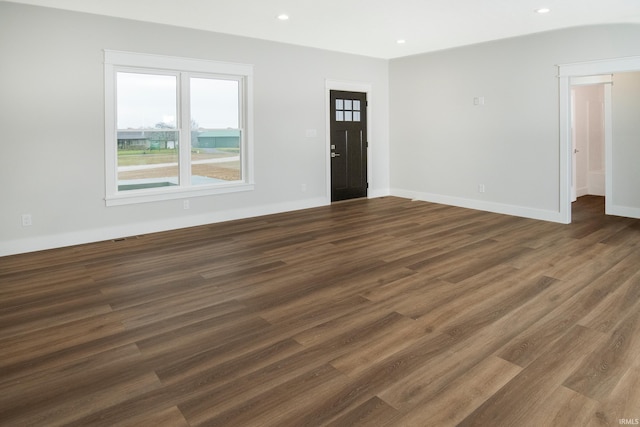 interior space featuring dark wood-type flooring