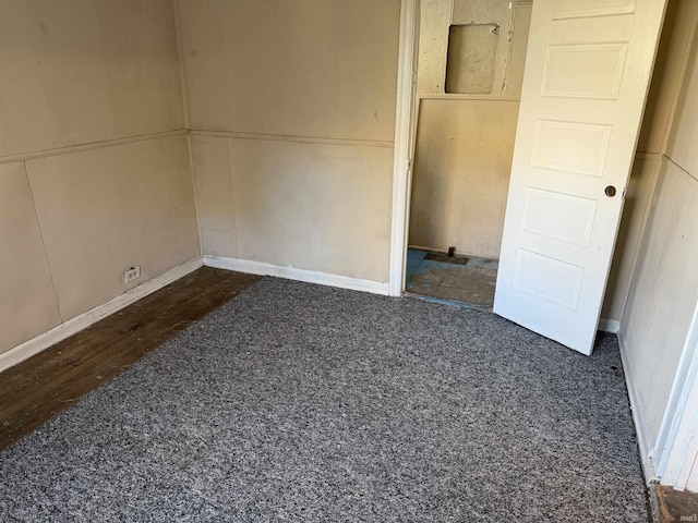 interior space with dark wood-type flooring