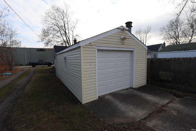 view of garage