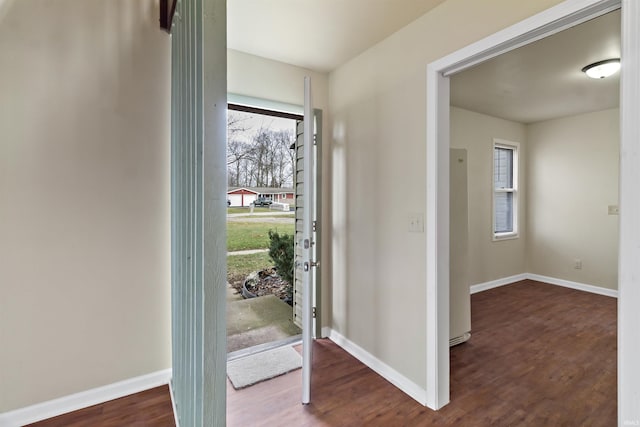 entrance foyer with hardwood / wood-style floors