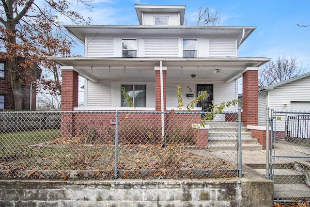 view of front facade featuring a porch