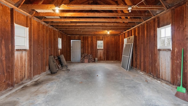 misc room with concrete flooring