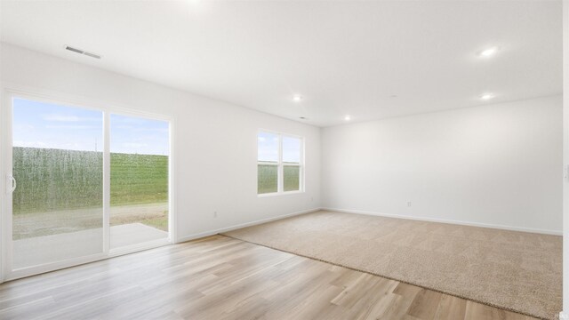 empty room featuring light hardwood / wood-style flooring