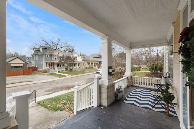 view of patio featuring a porch