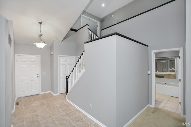 view of tiled entrance foyer