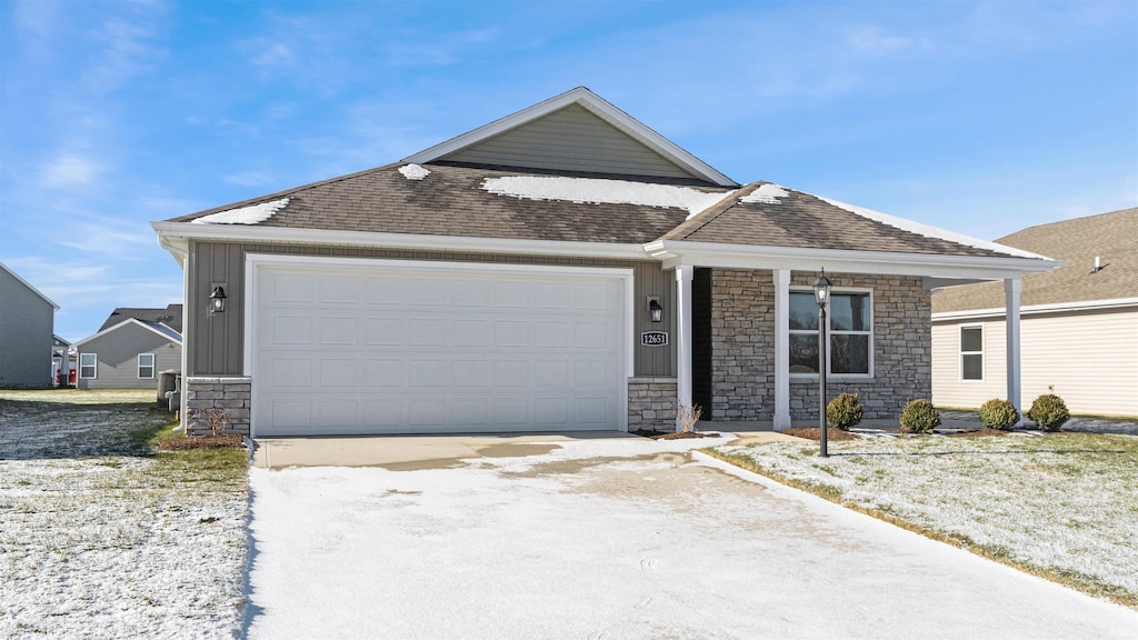 view of front of home with a garage