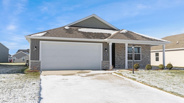 view of front of home with a garage