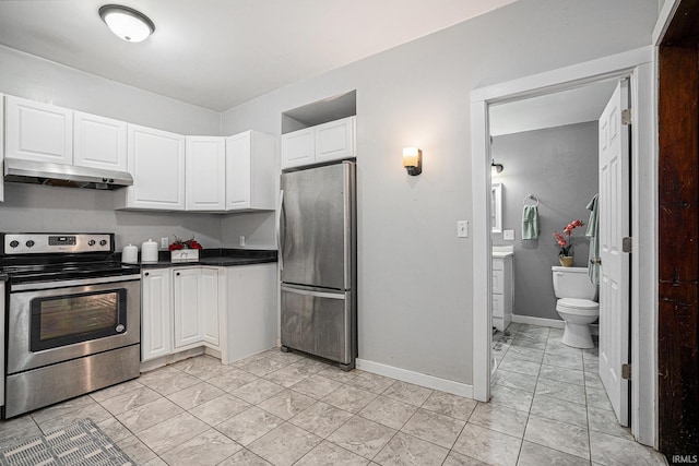 kitchen featuring white cabinetry and stainless steel appliances