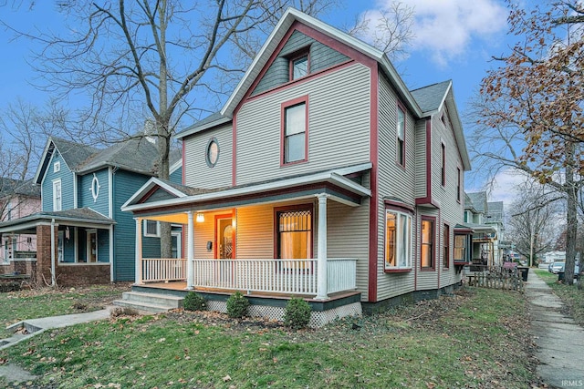 view of front of house with covered porch