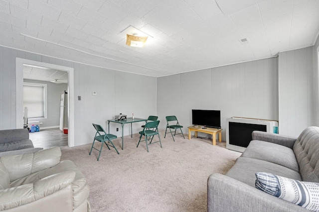 living room with carpet floors