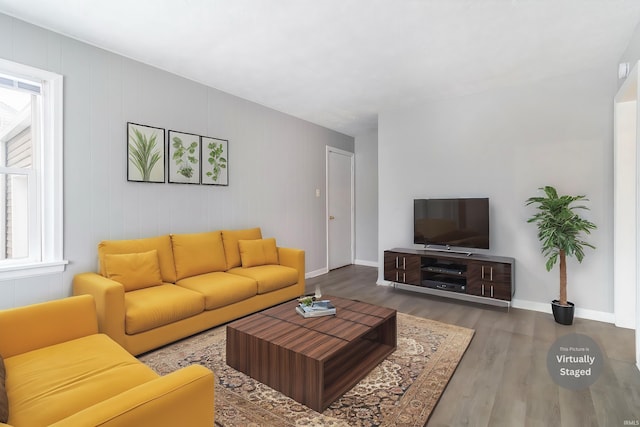 living room featuring hardwood / wood-style flooring