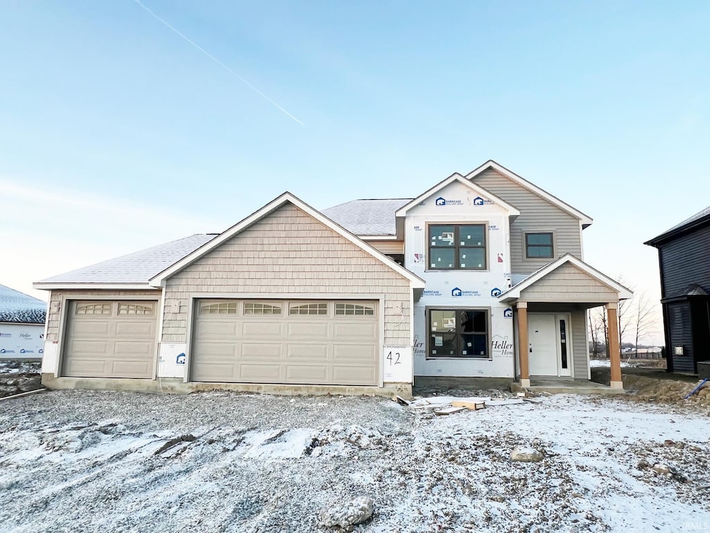 view of front of home featuring a garage