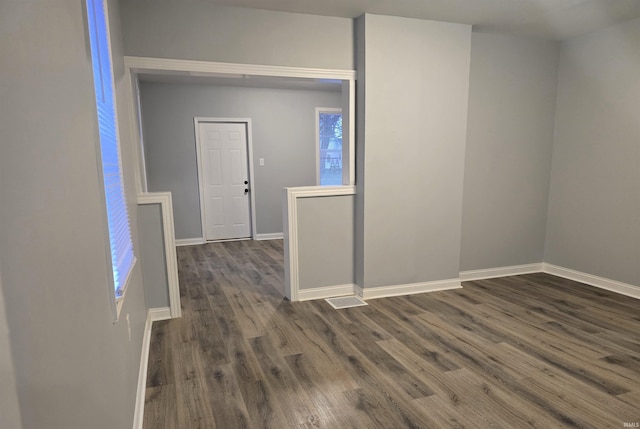 interior space featuring dark hardwood / wood-style floors