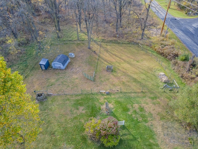 aerial view featuring a rural view