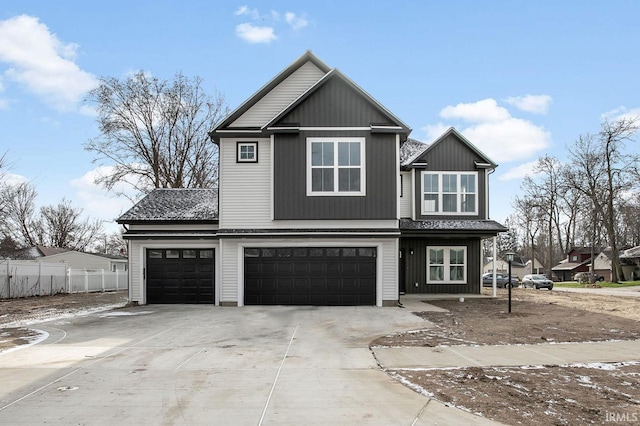 view of front of home with a garage