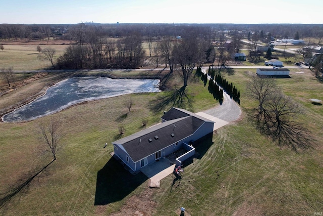 drone / aerial view with a rural view