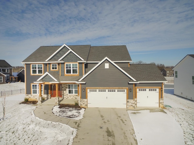 craftsman-style house with a garage