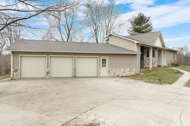 view of property exterior with a garage