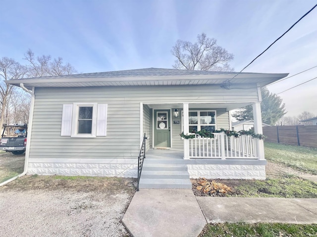 bungalow-style home featuring a porch