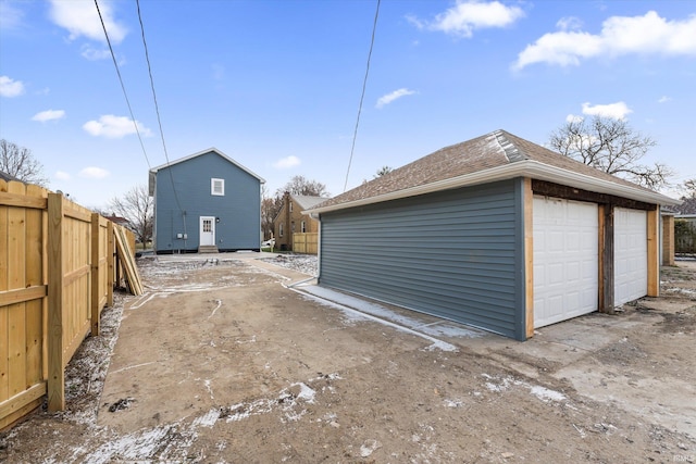 view of garage