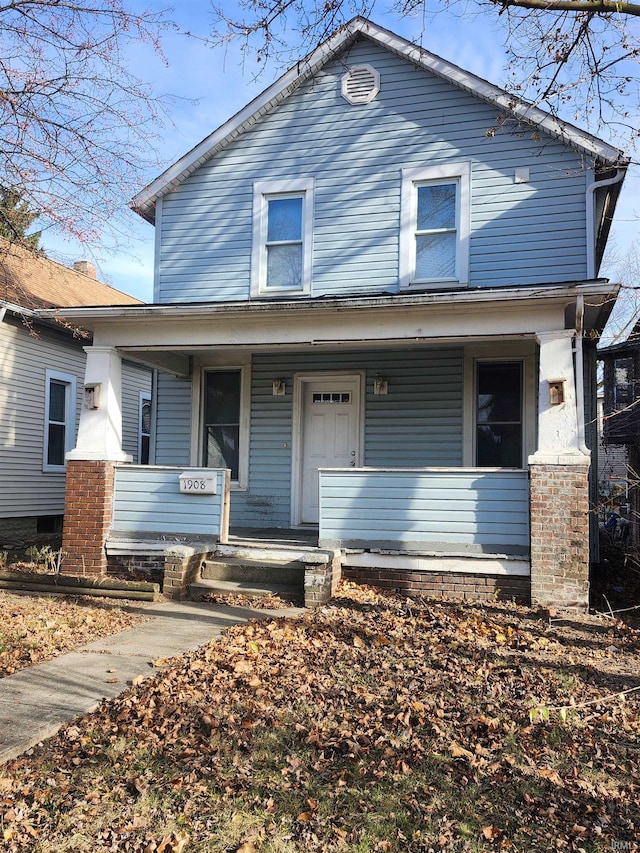 view of front of property with covered porch