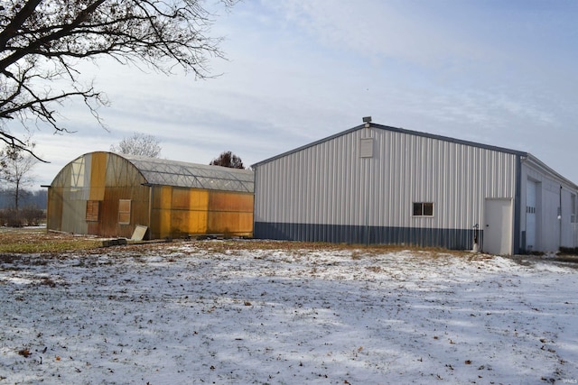 view of snow covered structure