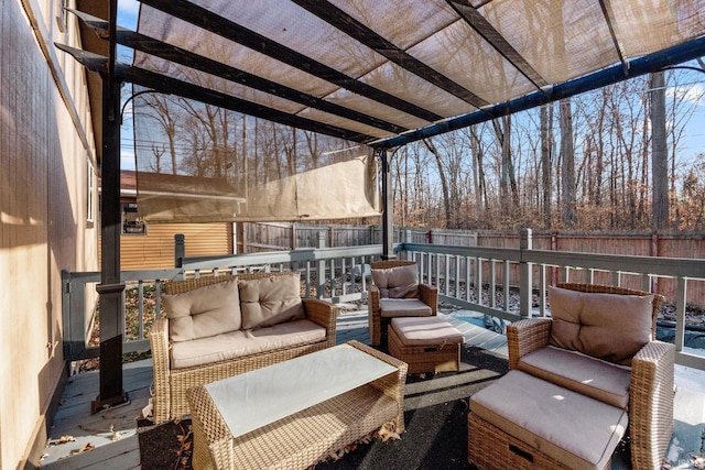 view of patio / terrace featuring a pergola