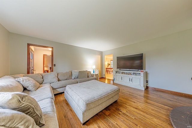 living room with light wood-type flooring