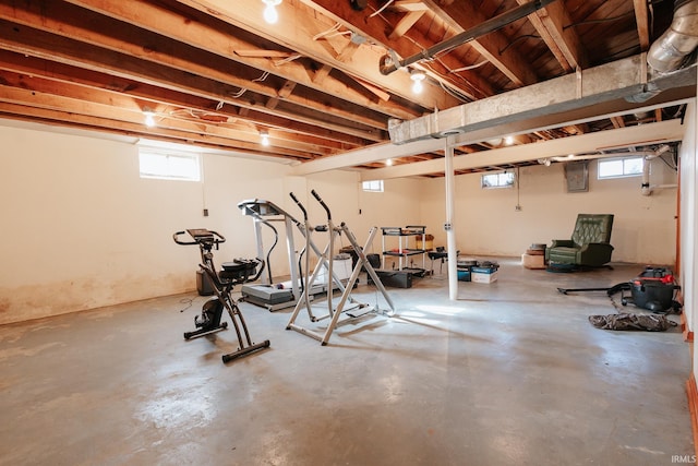 exercise room featuring a healthy amount of sunlight