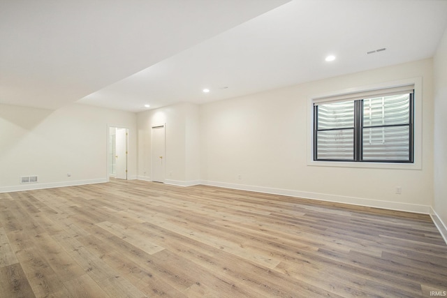 empty room featuring light wood-type flooring