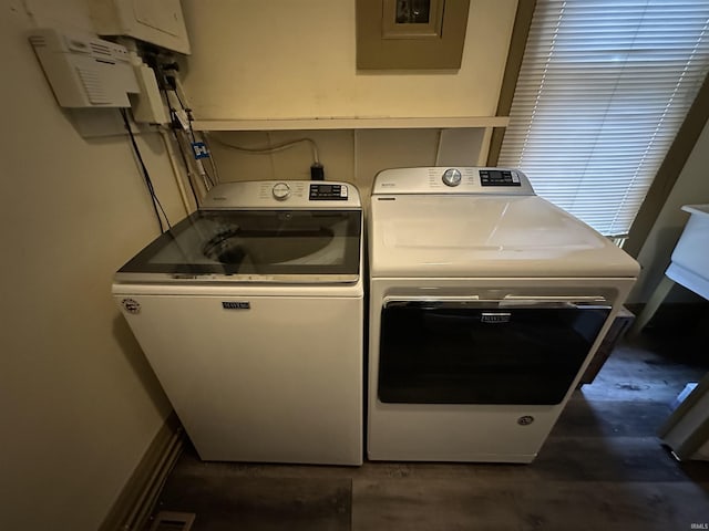 washroom with separate washer and dryer