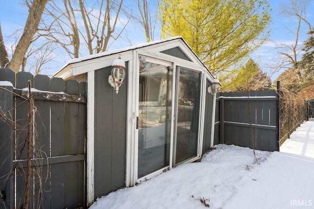 view of snow covered structure