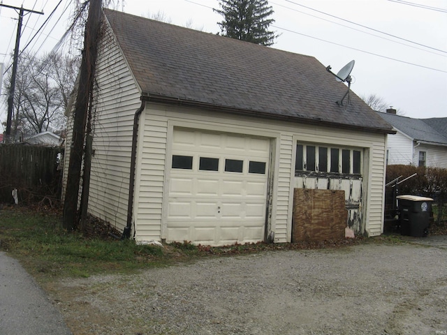 view of garage