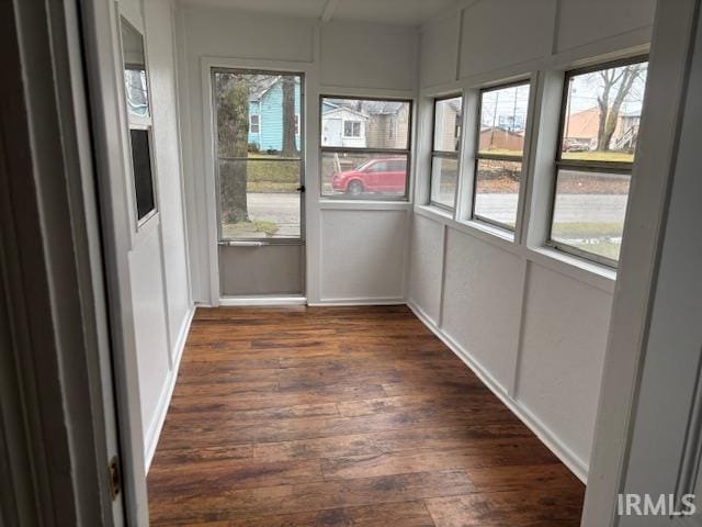 view of unfurnished sunroom