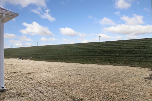 view of yard with a rural view