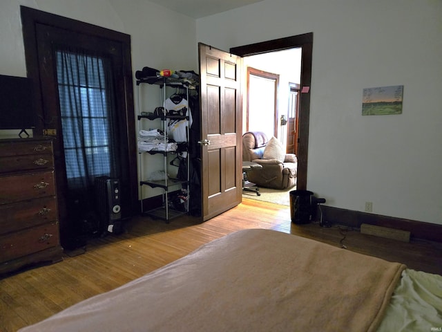 bedroom featuring light hardwood / wood-style flooring