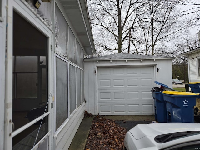 view of garage