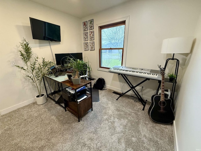 home office with carpet