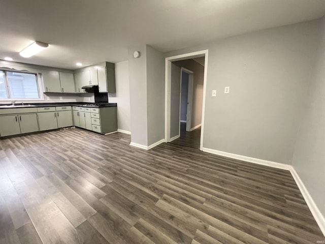 kitchen featuring sink and dark hardwood / wood-style floors