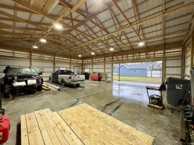 view of garage