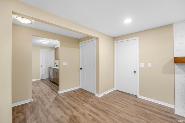 interior space featuring light hardwood / wood-style floors