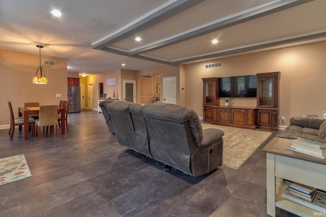 394 W Evergreen Plz, Santa Claus, IN 47579 - living area with recessed lighting and beamed ceiling
