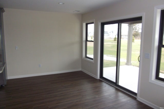 interior space featuring dark hardwood / wood-style floors